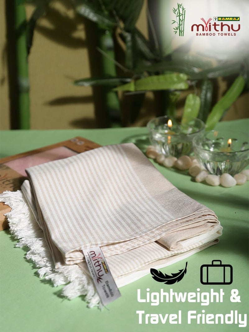 RAMRAJ COTTON 100% Pure Bamboo Towels (Pack of 2) — 0.83 x 1.6 m, 300 TC — Ultra Soft, Quick Dry, Antibacterial - Image 5