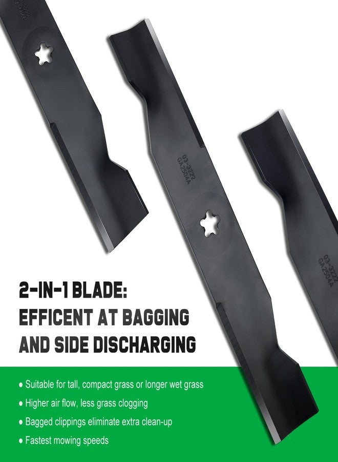 Grasscool Z248F 48 inch Mower Blades for Hus qvarna 532180054 YTH2348 YTH24V48 YTH2148 YTH24K48 Z248 YTH2448 Craftsman Poulan 48'' Lawn Mower Replace 180054 173920(High Lift) - Image 4