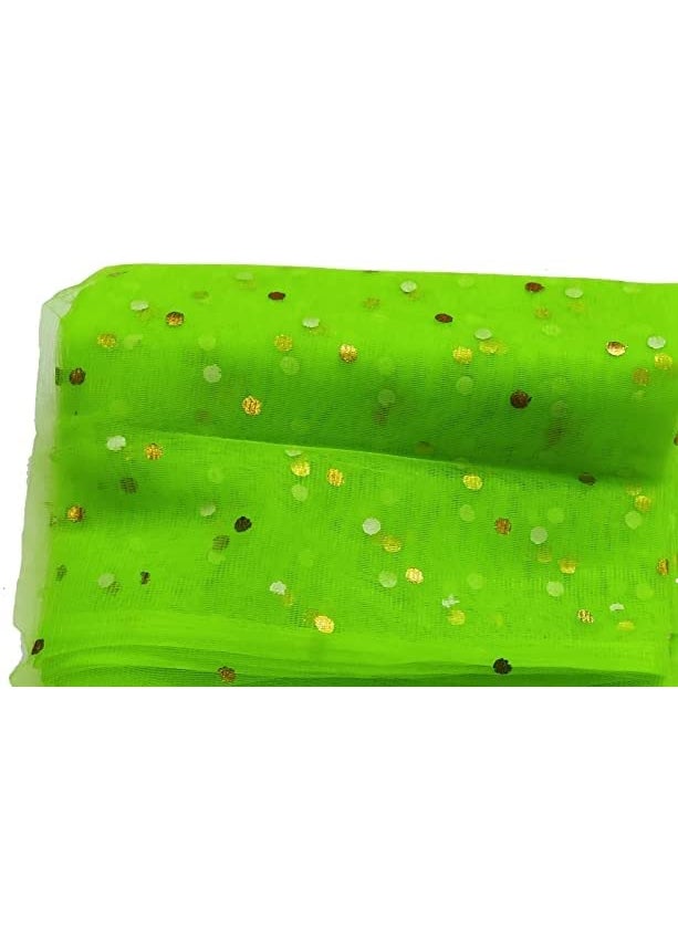 Lazybeee LAZYBEEE Green Dotted Net for Bouquet Decor Gift Wrapping Party Hall Decor Quality Dotted Net Fabric Approx 810 Meters for Decorative Works Projects Gifts and Other Useful Work Green 