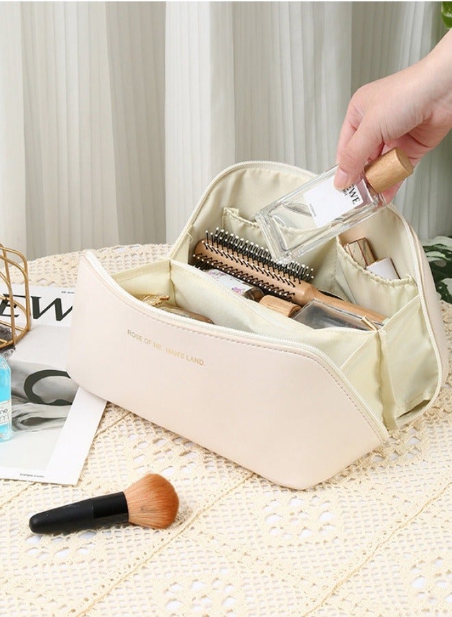 Pillow Shaped Makeup Bag for Girls Beige Makeup Storage Bag - Image 3