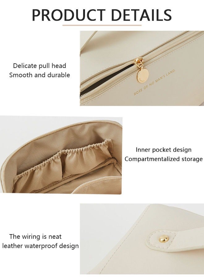 Pillow Shaped Makeup Bag for Girls Beige Makeup Storage Bag - Image 4