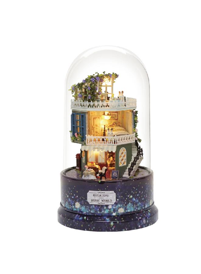 Bluejw Zhiqu House Diy Cabin Handmade Rotating World Villa Creative Music Assembled Model Toys Girlfriend Gift - Image 3