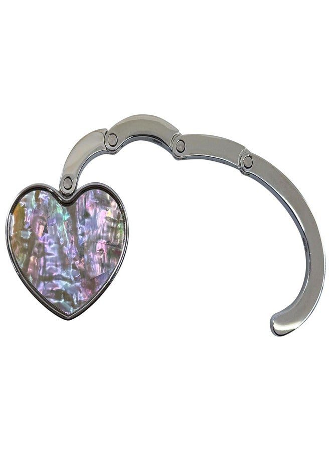 Nacreh Mother of Pearl Heart Purse Hook Magnet Clip Table Handbag Hanger Foldable Table Holder (Heart) - Image 3