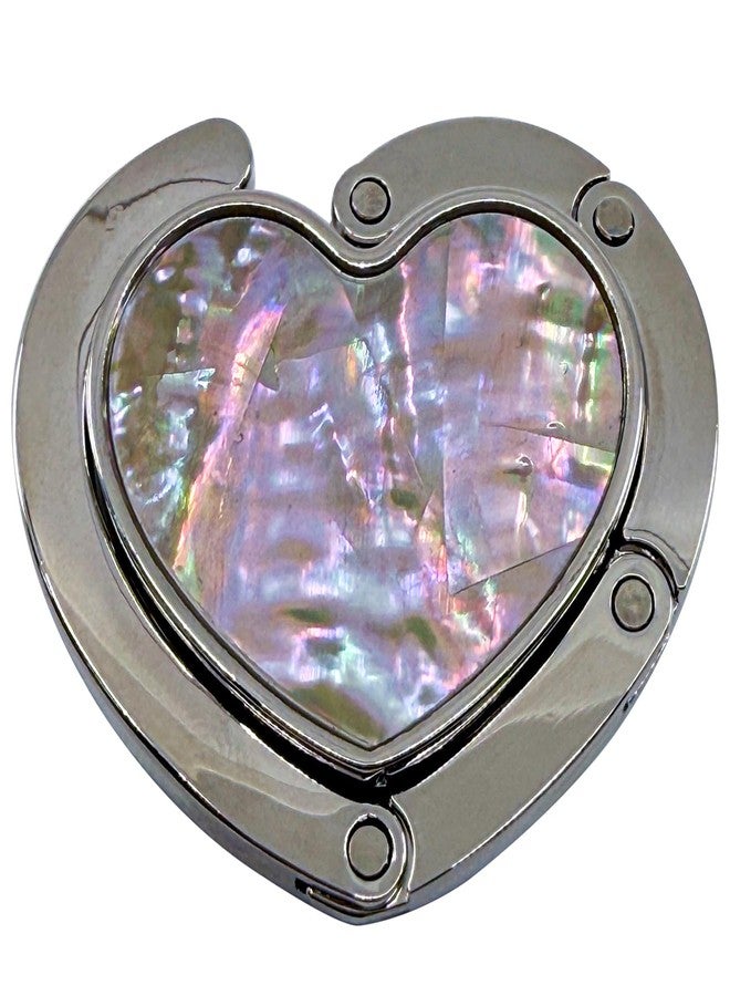 Nacreh Mother of Pearl Heart Purse Hook Magnet Clip Table Handbag Hanger Foldable Table Holder (Heart) - Image 1