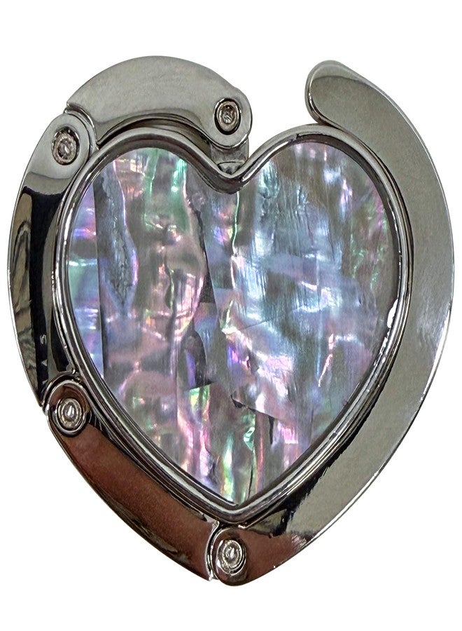 Nacreh Mother of Pearl Heart Purse Hook Magnet Clip Table Handbag Hanger Foldable Table Holder (Heart) - Image 2