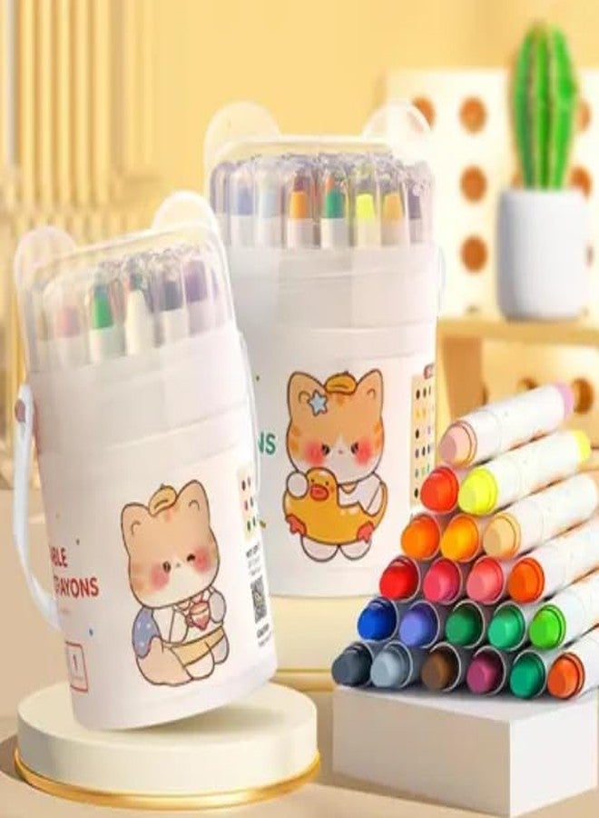 HUBTURE 24 Color Twistable Crayons for Kids - Washable Non-Toxic Easy Grip Twist Crayon Set for Toddlers, Preschool, School Coloring, Drawing & Art Supplies - Image 2