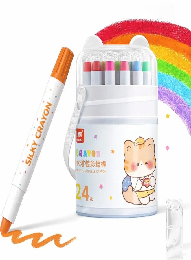 HUBTURE 24 Color Twistable Crayons for Kids - Washable Non-Toxic Easy Grip Twist Crayon Set for Toddlers, Preschool, School Coloring, Drawing & Art Supplies - Image 1