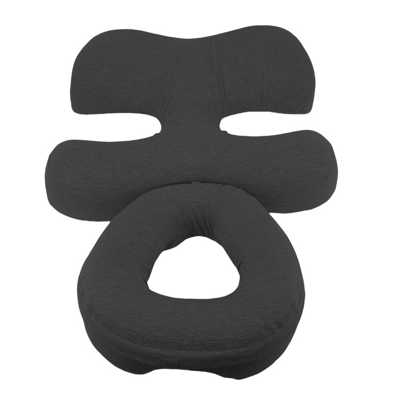 Face Down Pillow with Chest Support Memory Foam Prone Massage Pillow Removable Washable Cover for Home Use Dark Grey - Image 4