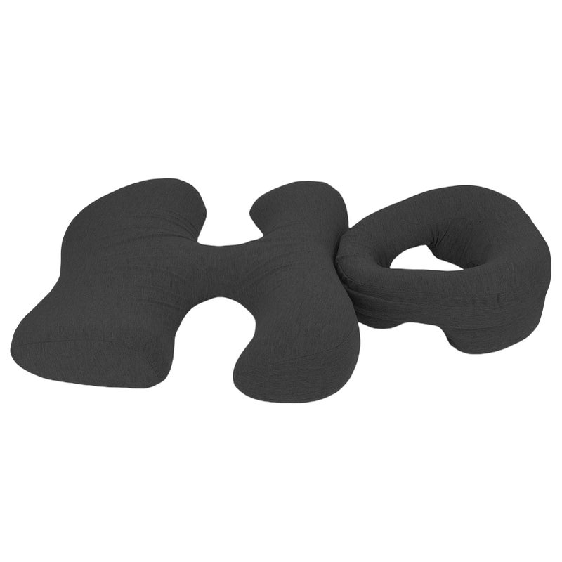 Face Down Pillow with Chest Support Memory Foam Prone Massage Pillow Removable Washable Cover for Home Use Dark Grey - Image 5
