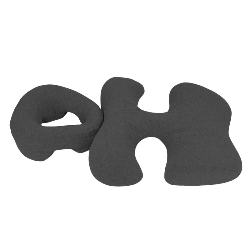 Face Down Pillow with Chest Support Memory Foam Prone Massage Pillow Removable Washable Cover for Home Use Dark Grey - Image 2
