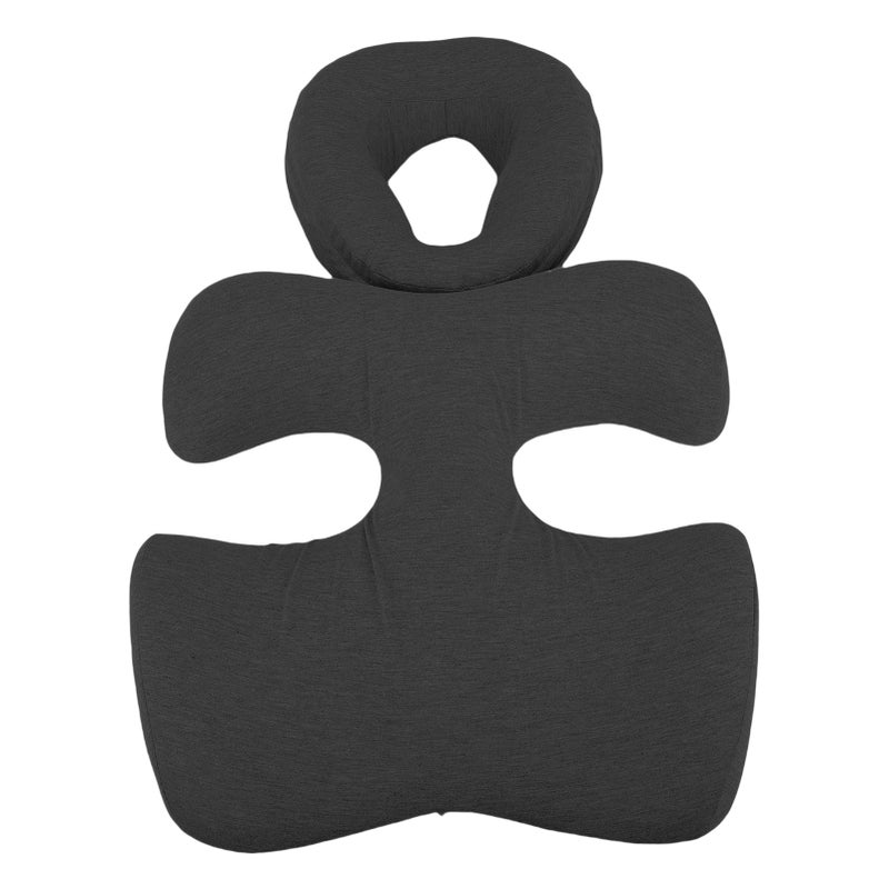 Face Down Pillow with Chest Support Memory Foam Prone Massage Pillow Removable Washable Cover for Home Use Dark Grey - Image 1