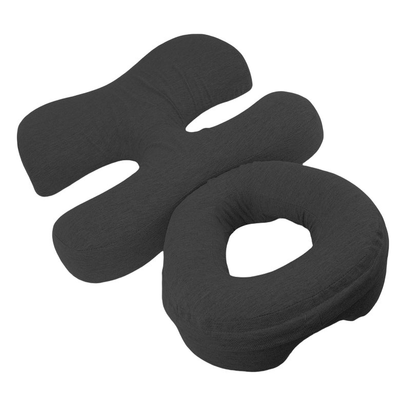Face Down Pillow with Chest Support Memory Foam Prone Massage Pillow Removable Washable Cover for Home Use Dark Grey - Image 3