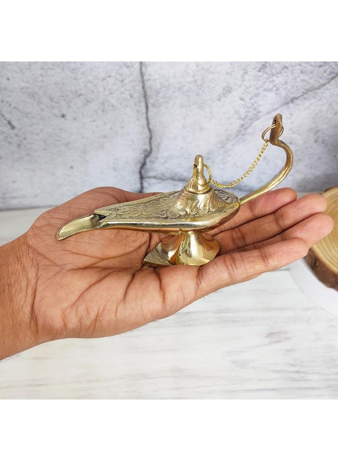 أسينشين مصباح علاء الدين شيراج المعدني المصنوع يدويًا من النحاس الأصفر من Ascension، قطعة ديكور منزلية صغيرة (ذهبية) - Image 4