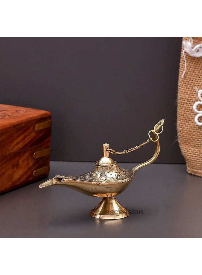 أسينشين مصباح علاء الدين شيراج المعدني المصنوع يدويًا من النحاس الأصفر من Ascension، قطعة ديكور منزلية صغيرة (ذهبية) - Image 1