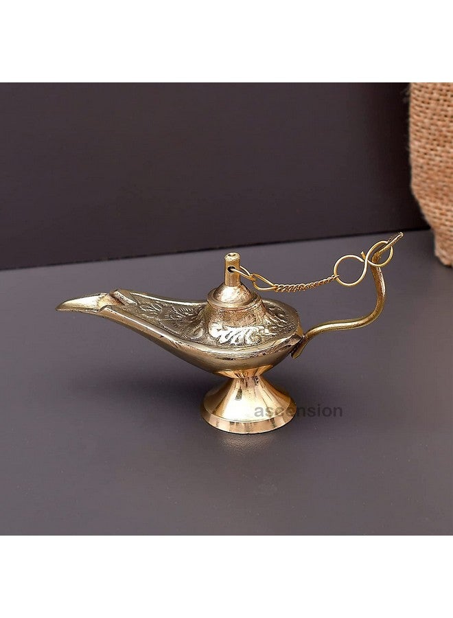 أسينشين مصباح علاء الدين شيراج المعدني المصنوع يدويًا من النحاس الأصفر من Ascension، قطعة ديكور منزلية صغيرة (ذهبية) - Image 5