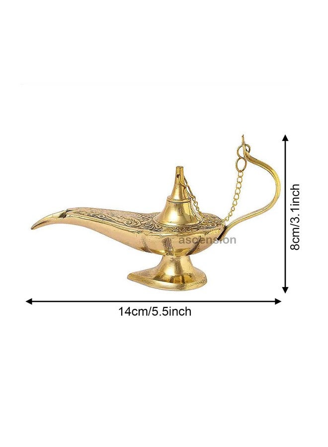 أسينشين مصباح علاء الدين شيراج المعدني المصنوع يدويًا من النحاس الأصفر من Ascension، قطعة ديكور منزلية صغيرة (ذهبية) - Image 3