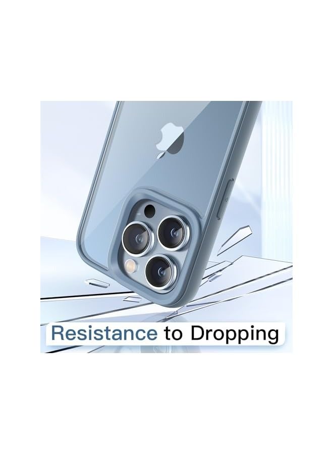 Jetech Case for iPhone 13 Pro Max 6.7-Inch, Shockproof Phone Bumper Cover, Solid Color Matte TPU Frame, Anti-Scratch Clear Back (Sierra Blue) - Image 4