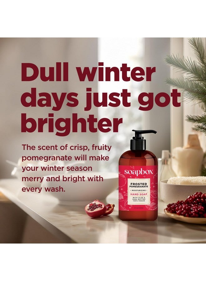 سوب بوكس صابون اليدين الشتوي من سوب بوكس، صابون سائل لليدين بنكهة الفانيليا المتبلة والرمان المثلج، غسول مرطب لليدين، زبدة الشيا والصبار، عبوة من 4 قطع، 12 أونصة - Image 2