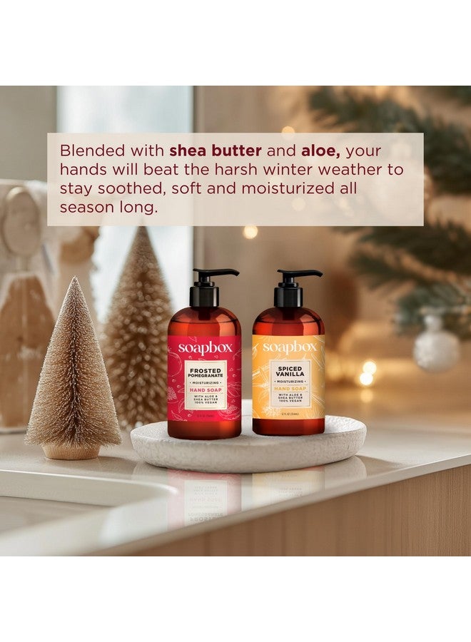 سوب بوكس صابون اليدين الشتوي من سوب بوكس، صابون سائل لليدين بنكهة الفانيليا المتبلة والرمان المثلج، غسول مرطب لليدين، زبدة الشيا والصبار، عبوة من 4 قطع، 12 أونصة - Image 4