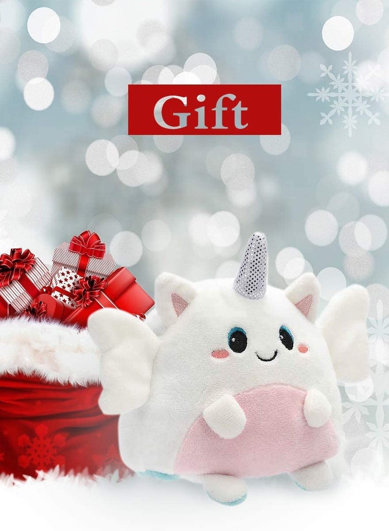 SOLARAE Reversible Plush 6 inches Plushies Unicorn Plush Cute Mood Plushie Stuffed for Adult Kids Girl Boy Gift White Blue - Image 5