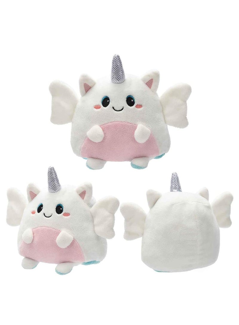 SOLARAE Reversible Plush 6 inches Plushies Unicorn Plush Cute Mood Plushie Stuffed for Adult Kids Girl Boy Gift White Blue - Image 2