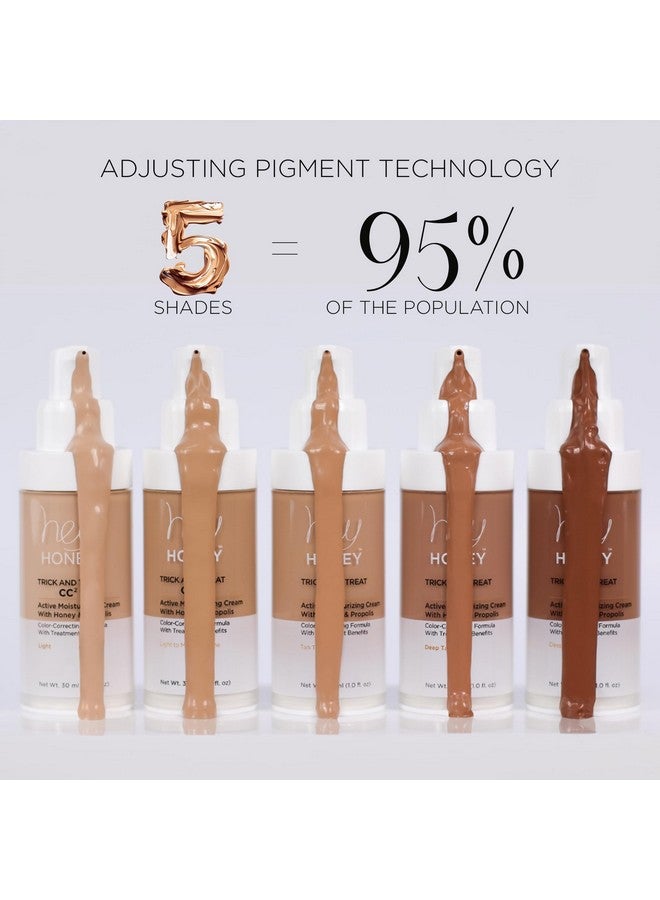 Hey Honey Trick and Treat CC Cream SPF 46 | Active Moisturizing Color Correcting Cream with Honey & Propolis | Best Cover For Rosacea, Skin Redness & Mature Skin | Cruelty-Free | 1 oz (Light-Medium) - Image 2