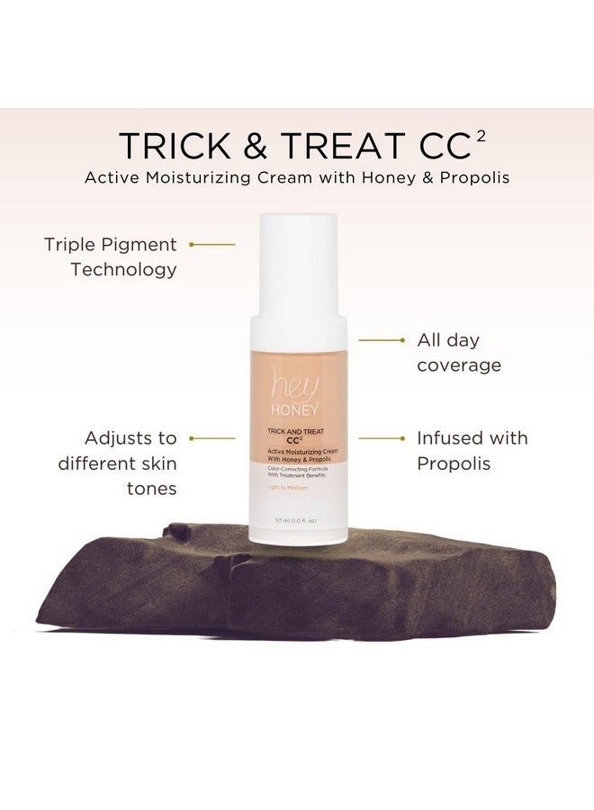Hey Honey Trick and Treat CC Cream SPF 46 | Active Moisturizing Color Correcting Cream with Honey & Propolis | Best Cover For Rosacea, Skin Redness & Mature Skin | Cruelty-Free | 1 oz (Light-Medium) - Image 4