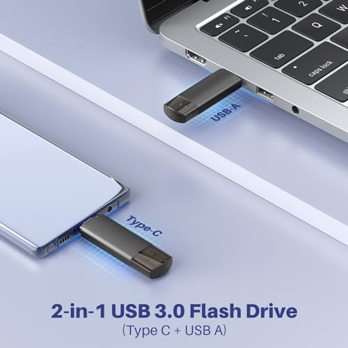 JOIOT 32GB USB C Flash Drive Dual USB 3.0 Flash Drive Type C + USB A Portable Type-C Flash Drive 2-in-1 USB-C Thumb Drive for Smartphone Tablet Computer Mac iPhone 15 Black(2 Pack) - Image 3
