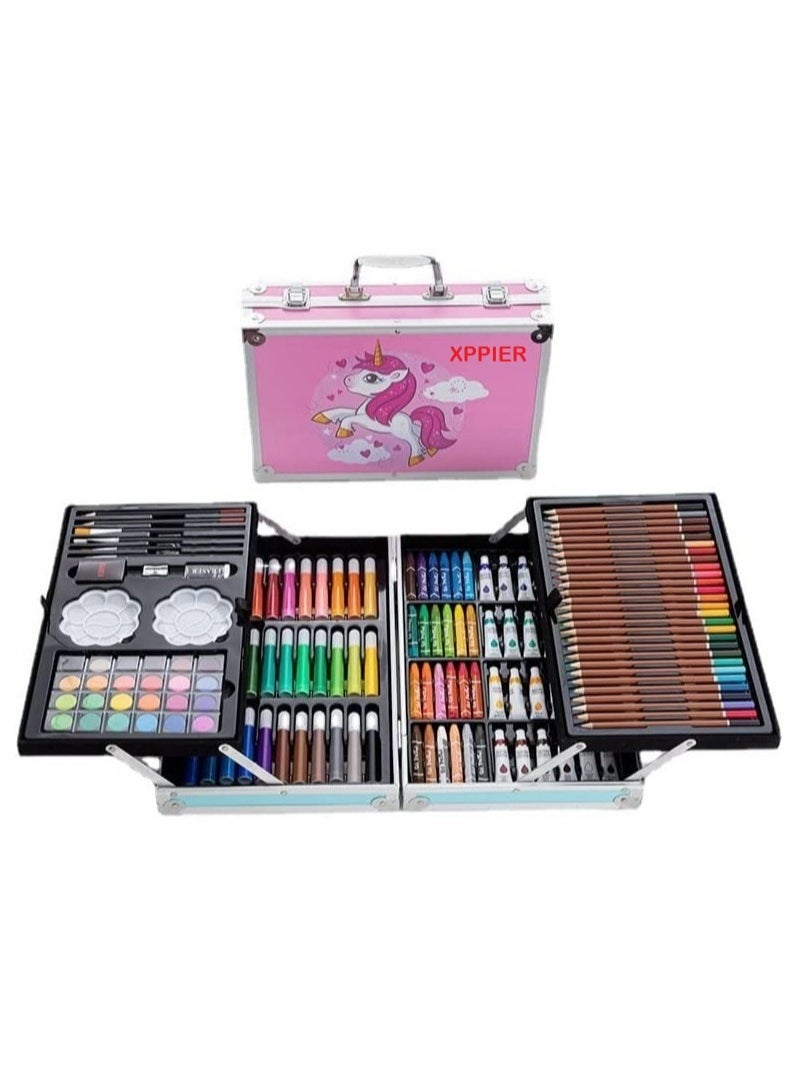 xppier 145-Pieces Unicorn Washable Art Drawing Set with Portable Box  - Image 1