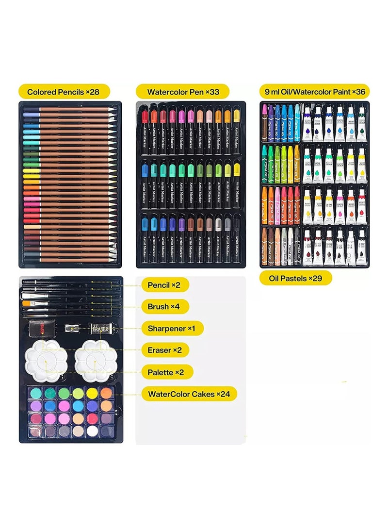 xppier 145-Pieces Unicorn Washable Art Drawing Set with Portable Box  - Image 2