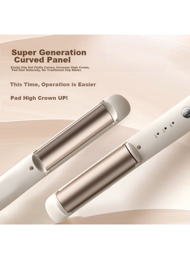 TSUYAGLA Cuiya Curved Hair Straightener, High Crown Straightening And Volumizing Iron, Negative Ion Dual-use For Straightening And Curling, Anti-frizz Straightening Tool, Qixi Valentine's Day Gift, T206 White - Image 2