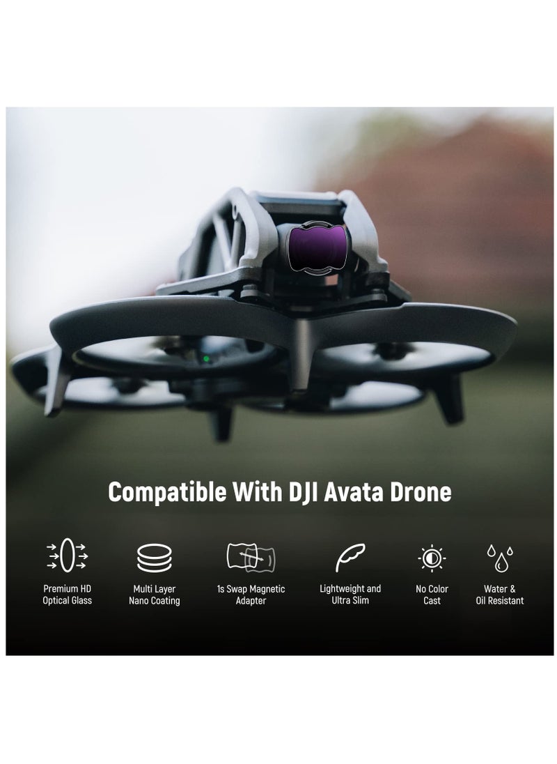 Generic - Magnetic ND/CPL Filter Set for DJI Avata Pro Mini FPV Drone - Includes ND8, ND16, CPL Filters & Magnetic Adapter, Aluminum Alloy Frame, Multi-Layer Coated HD Neutral Density (3PCS) - Image 1