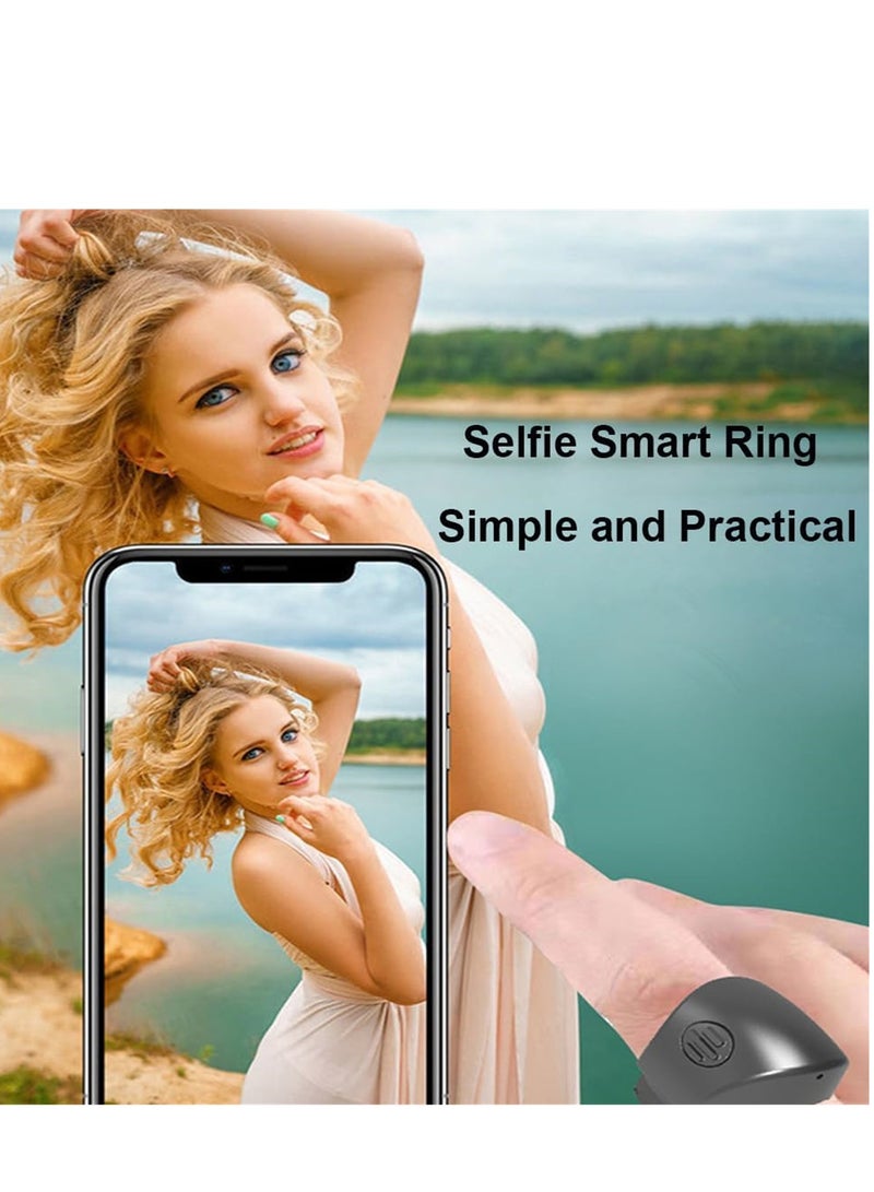 KASTWAVE Selfie Remote Control, Recharging Bluetooth 5.1 Smart Ring Selfie Remote Control for iPhone and Android Wireless Remote Control Selfie Shutter for Photography and Video Recording, Black, 1 Pcs - Image 2