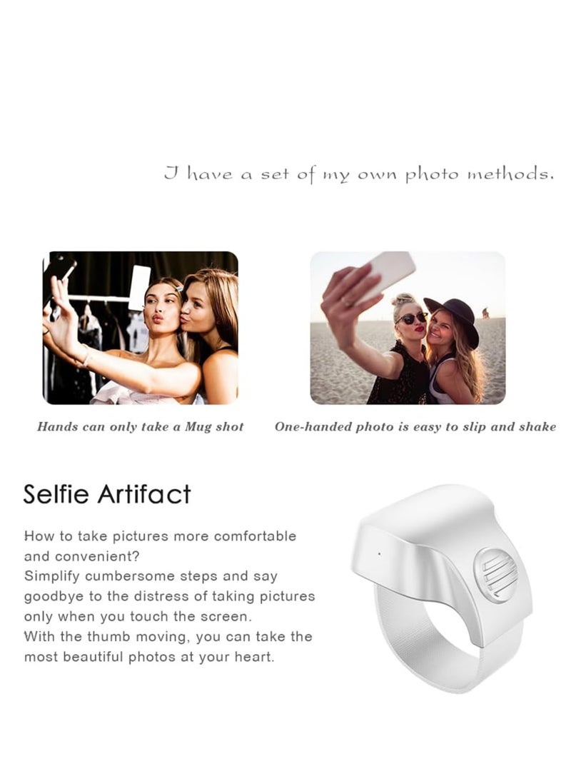 KASTWAVE Selfie Remote Control, Recharging Bluetooth 5.1 Smart Ring Selfie Remote Control for iPhone and Android Wireless Remote Control Selfie Shutter for Photography and Video Recording, Black, 1 Pcs - Image 4