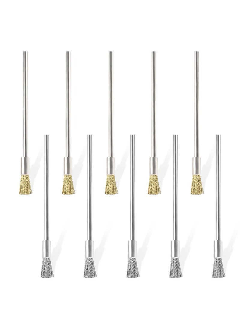 SYOSI Wire Brush Extended Steel Cleaning End Brushes Pen Wire End Cleaning Brush Metal, Small Pen Shape Stainless Steel Wire Brush Rust Paint Removal Bits Polishing Rotary Tools Accessories 20pcs - Image 1