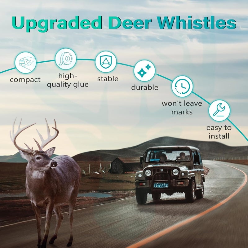 Elook Upgraded Deer Whistles for Car, Save Deer Whistle for Vehicles and Trunks, Single Horn, 6 Pack (Registered Patent) - Image 2