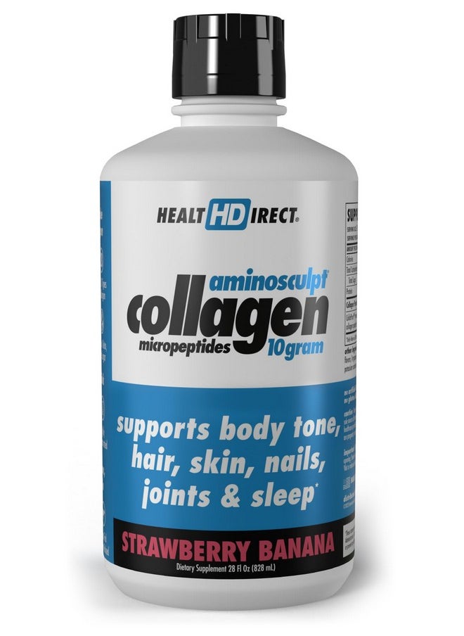 Health Direct - HEALTH DIRECT - AminoSculpt Liquid Collagen Micropeptides - 28 FL Oz - 28 Servings - 10 Grams of Premium Medical-Grade Liquid Collagen for Women - Strawberry Banana - Image 1