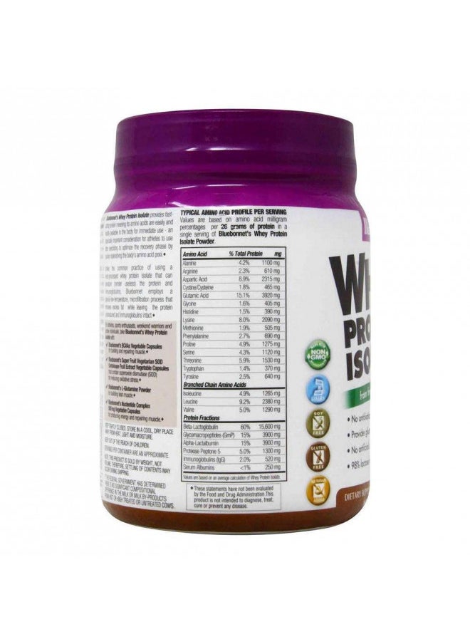 Bluebonnet Bluebonnet Nutrition Whey Protein Isolate Powder, Whey From Grass Fed Cows, 26g of Protein, No Sugar Added, Gluten Free, Soy free, kosher Dairy, 1 Lb, 14 Servings, Chocolate Flavor  - Image 2
