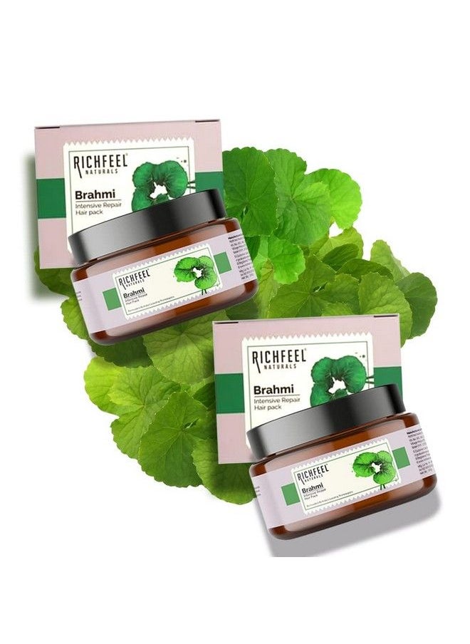 Richfeel Brahmi Intensive Repair Hair Pack; Controls Hair Fall; Treats Damage Split Ends And Breakage; Deep Conditioning; Trichologist Formulated; 100 G Pack Of 2  - Image 1