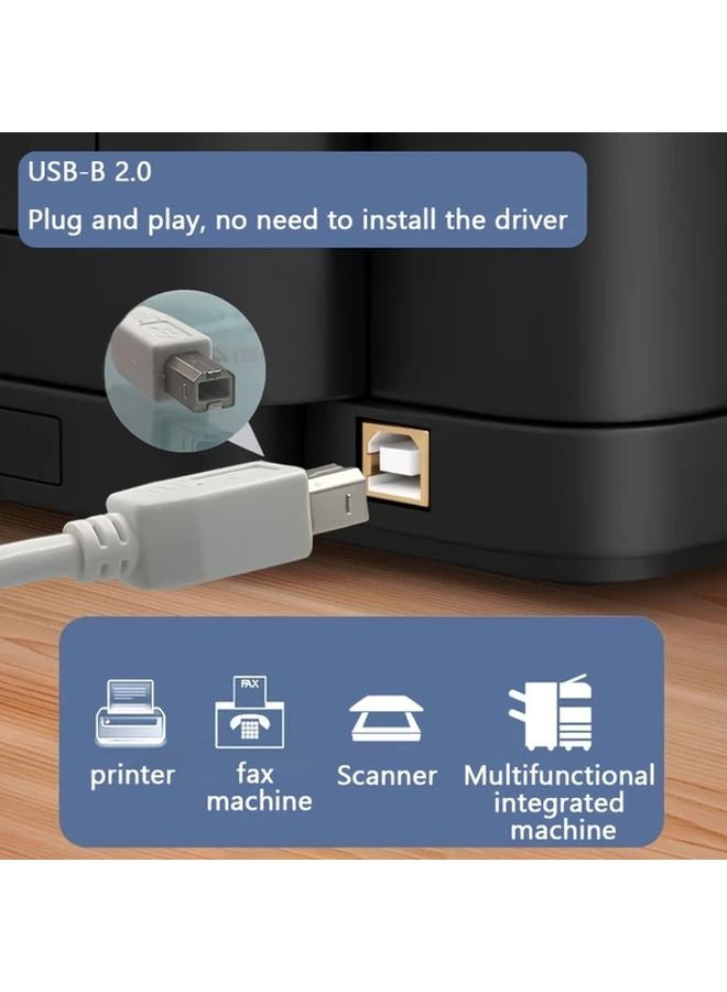 USB A to B Printer Cable 6 Feet USB 2 0 High Speed for HP Canon Brother - Image 4