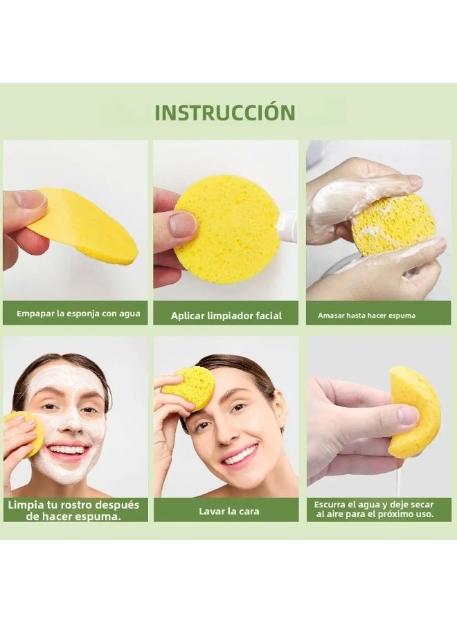 50PCS Compressed Facial Sponges, Exfoliating & Cleansing Pads, Latex-Free for Makeup Removal & Skin Care - Image 3