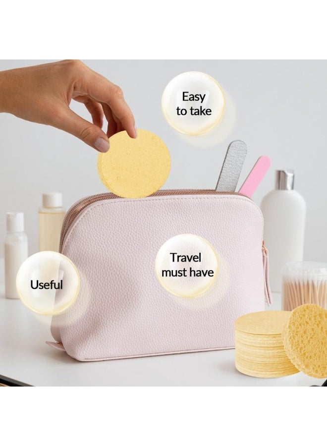 50PCS Compressed Facial Sponges, Exfoliating & Cleansing Pads, Latex-Free for Makeup Removal & Skin Care - Image 5