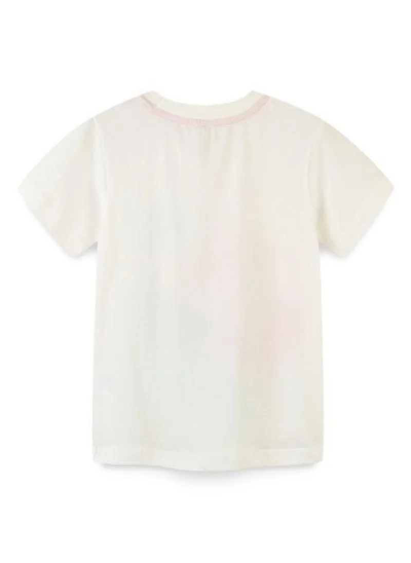 يونيكي White Graphic Printed Round Neck T-shirt