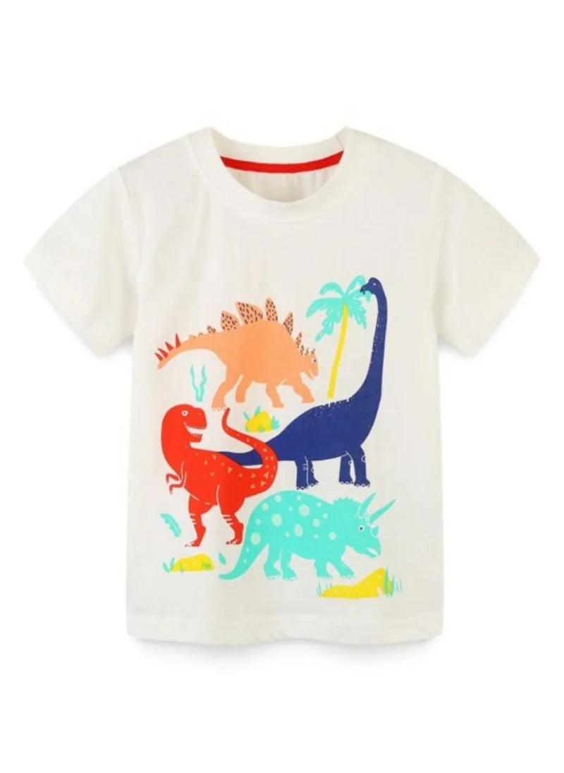 يونيكي White Graphic Printed Round Neck T-shirt