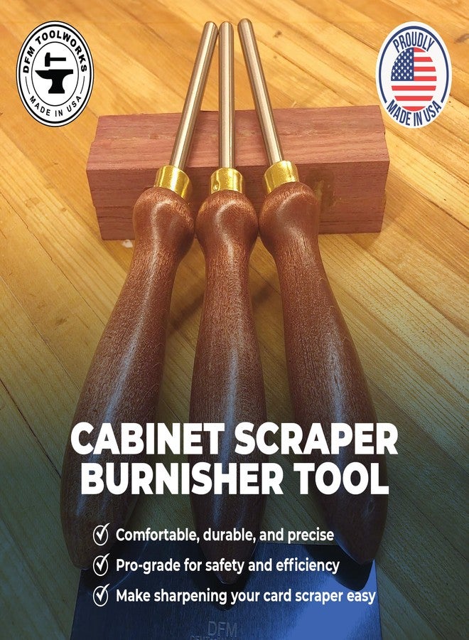 DFM Tool Works Cabinet Scraper Burnisher Tool - with Hard Maple Handle and Super Hard High Speed Steel Rod - Ideal for Card Scraper Burnishing and Woodworking Applications - Made in USA - Image 4