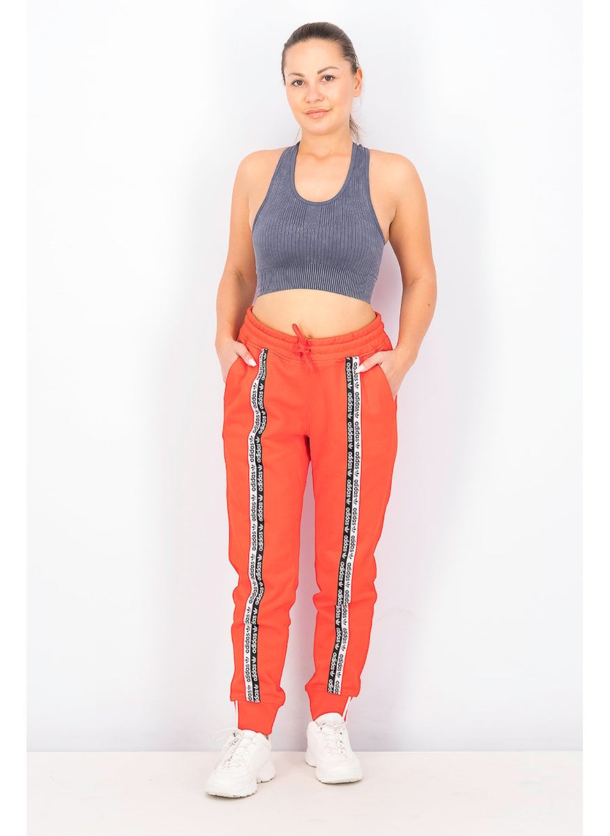 Adidas Women Pull,On Drawstring Jogger Pant, Orange  - Image 4