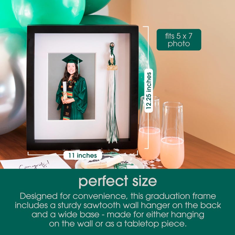 بيرل هيك Pearhead Tassel و Picture Treguation Frame Photo with Tassel Holder Perfect Perfect Party Concerte وتذوقه هدية رائعة للخريجين الآباء والأجداد 5 × 7 إدراج صورة - Image 5
