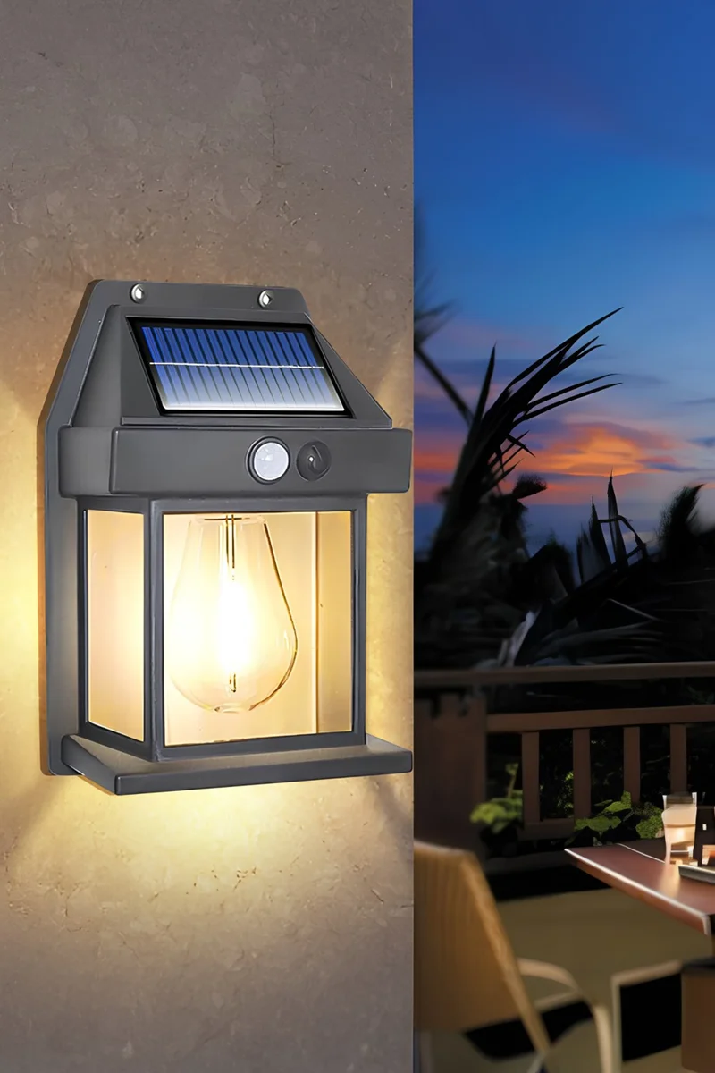 Mobee 4 Pieces 2024 Model Water Resistant Motion Sensitive Solar Powered Solar LED Outdoor Garden Lamp