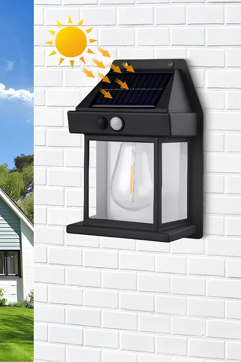 Mobee 4 Pieces 2024 Model Water Resistant Motion Sensitive Solar Powered Solar LED Outdoor Garden Lamp