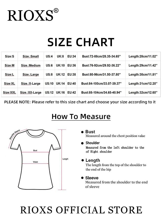 RIOXS Women's Puff Sleeve Crop Top Elegant Square Neck Shirts Half Sleeve T-Shirts Tee - Image 2
